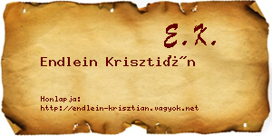 Endlein Krisztián névjegykártya